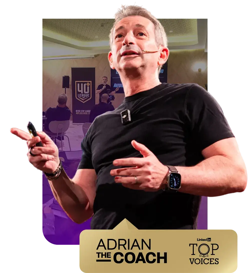 Adrian The Coach en un evento de 40+ League
